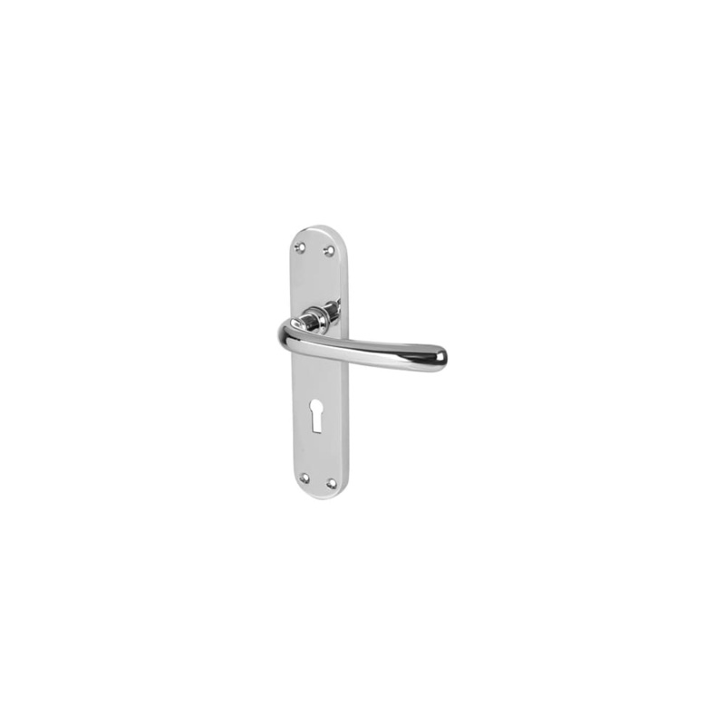 Touchpoint Sassari Lock Door Handle – Keyhole – 182 x 39mm – Polished Chrome