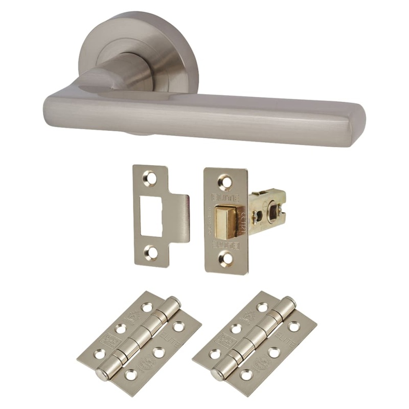 Touchpoint Sophia Latch Door Handle on Rose Kit – Satin Nickel