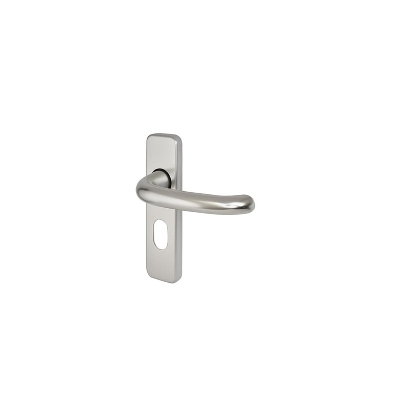 Touchpoint Strasbourg Return to Door Lock Door Handle – Oval – 154 x 40mm – Satin Aluminium