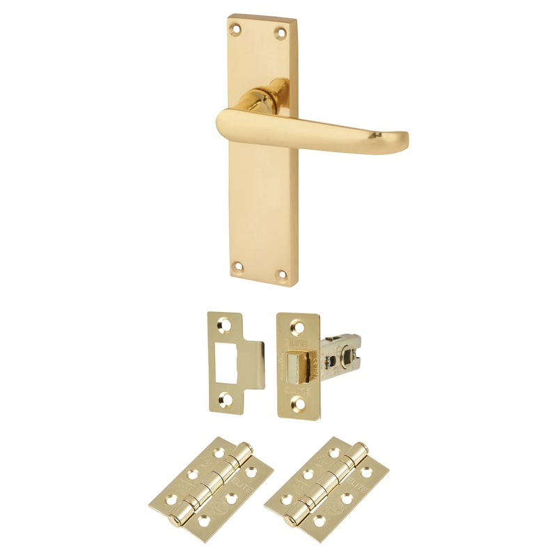 Touchpoint Victorian Latch Door Handle Kit – Polished Brass
