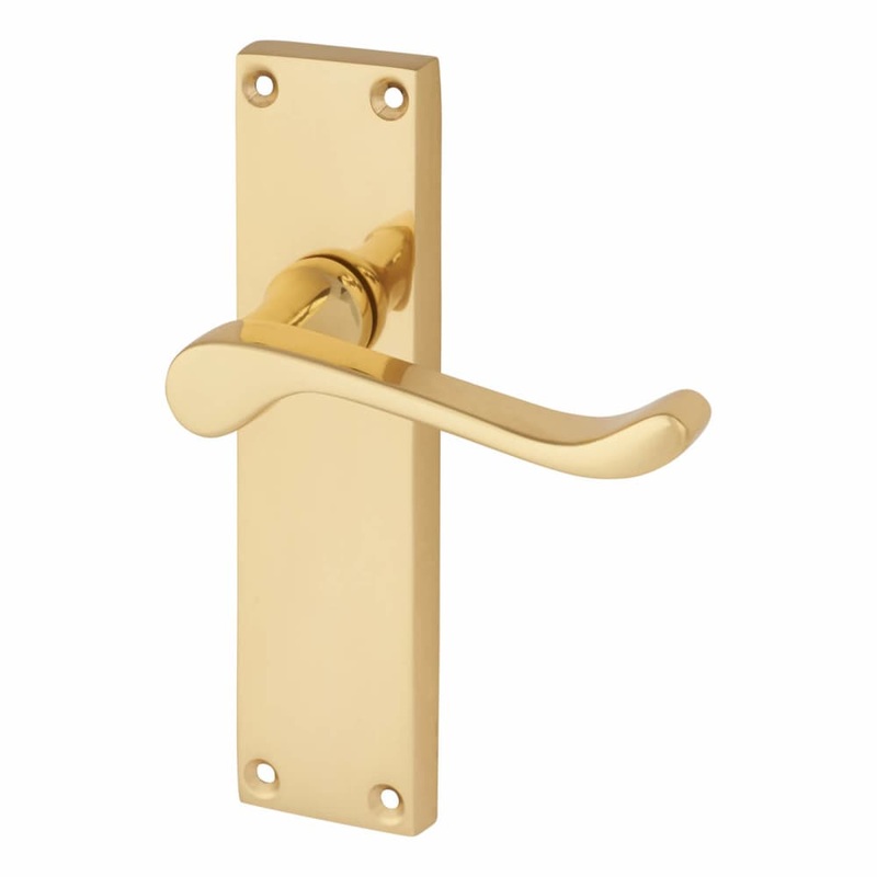 Touchpoint Victorian Scroll Latch Door Handle – 155 x 42mm – Polished Brass