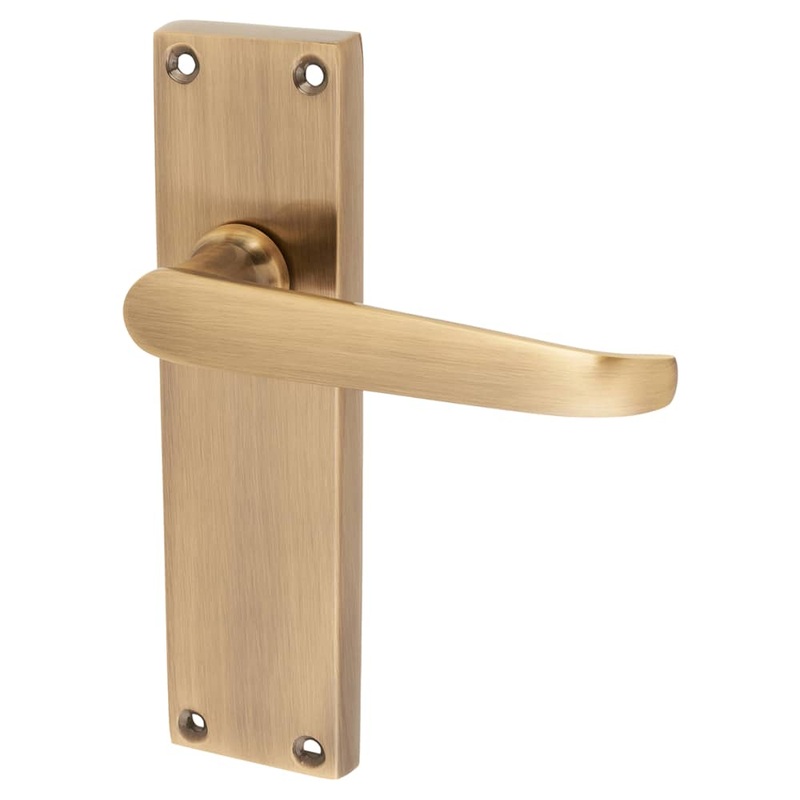 Touchpoint Victorian Straight Latch Door Handle – 155 x 42mm – Antique Brass