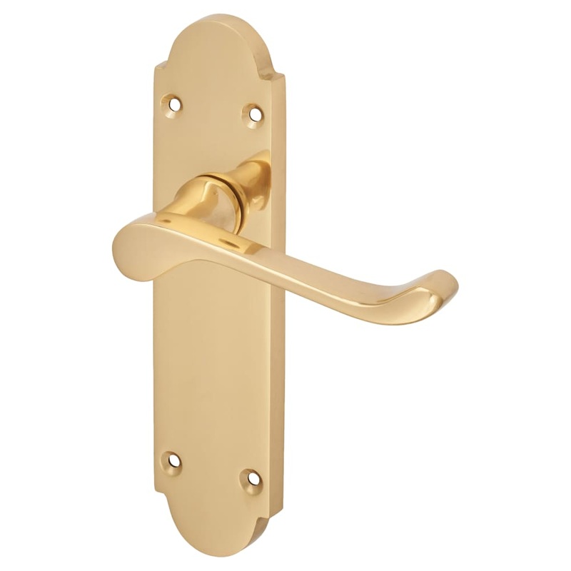 Touchpoint Victorian Summer Latch Door Handle – 168 x 40mm – Polished Brass