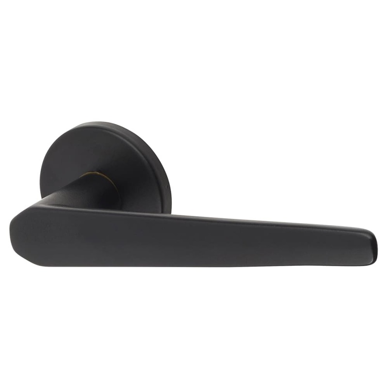 Urfic Easy Click Neptune Door Handle on Rose – Matt Black
