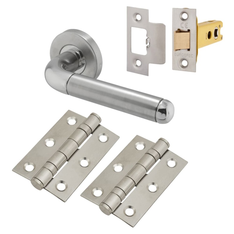 Altro Duo 3 Style Latch Door Handle on Rose Kit – Polished/Satin Stainless Steel