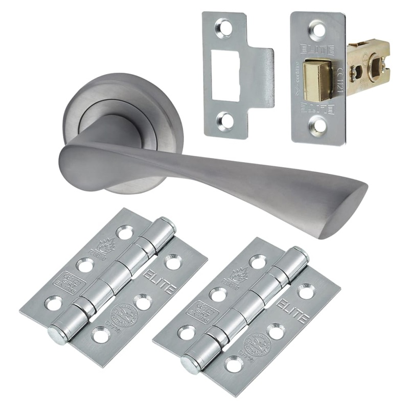Altro Knightsbridge Latch Door Handle on Rose Kit – Satin Chrome