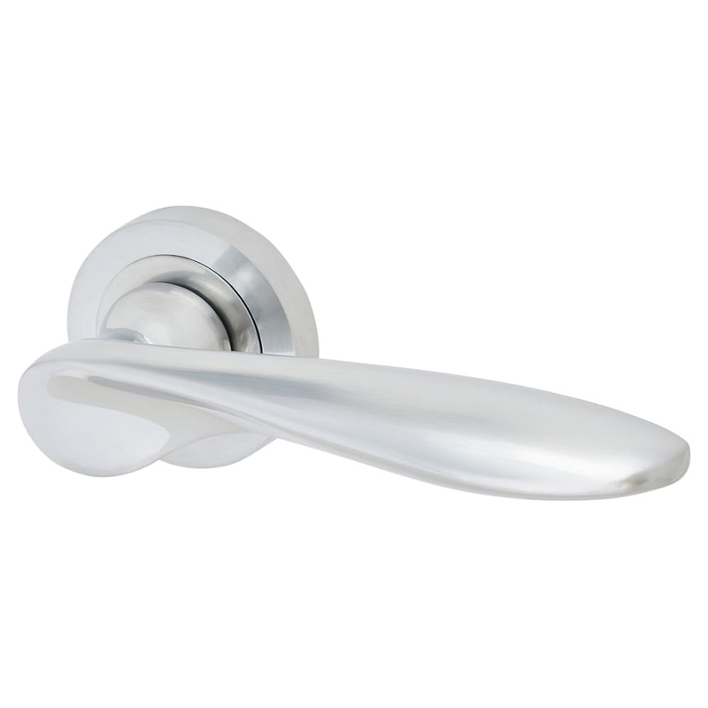 Altro Lancaster Door Handle on Rose – Satin Chrome
