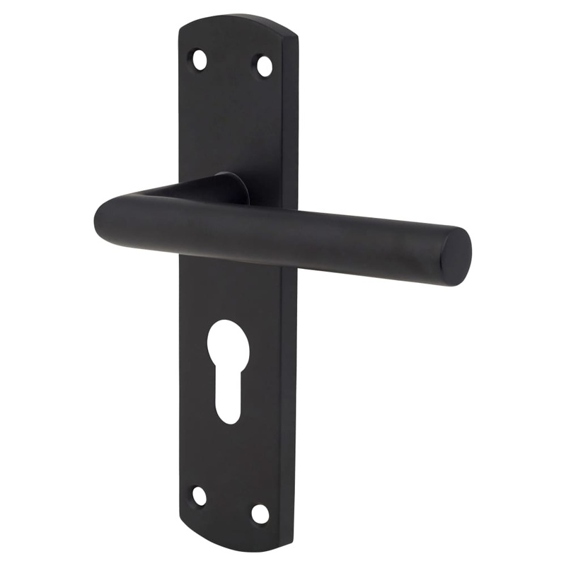 Altro Mitred Lock Door Handle – Euro – 172 x 44mm – Matt Black