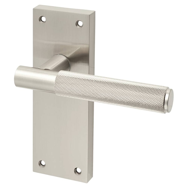 Altro Remi Knurled Latch Door Handle – 155 x 55mm – Satin Nickel