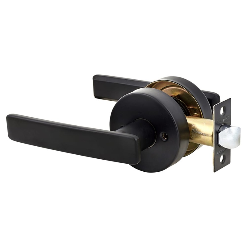 Altro Straight Hotel Door Handle on Rose Set – Passage – Matt Black
