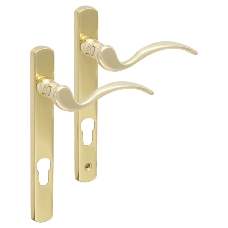 Carlisle Brass uPVC Scroll Multipoint Door Handle – 92mm c/c – LH – Pol Brass