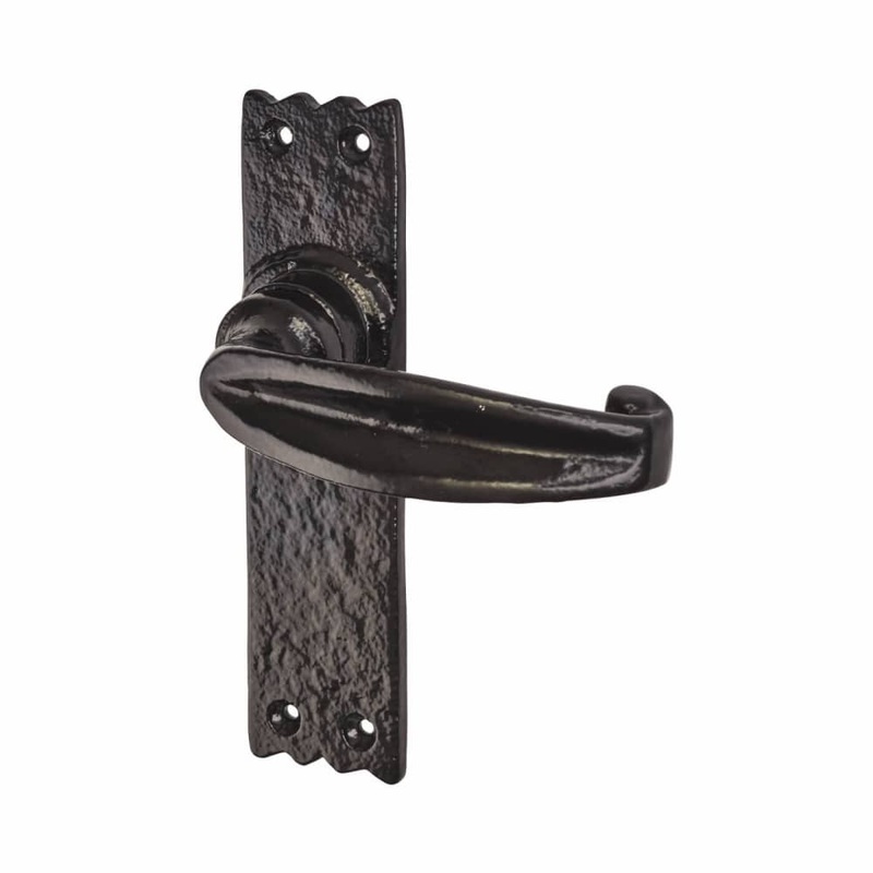 Elan Tudor Latch Door Handle – 152 x 38mm – Metalized Antique Black Iron