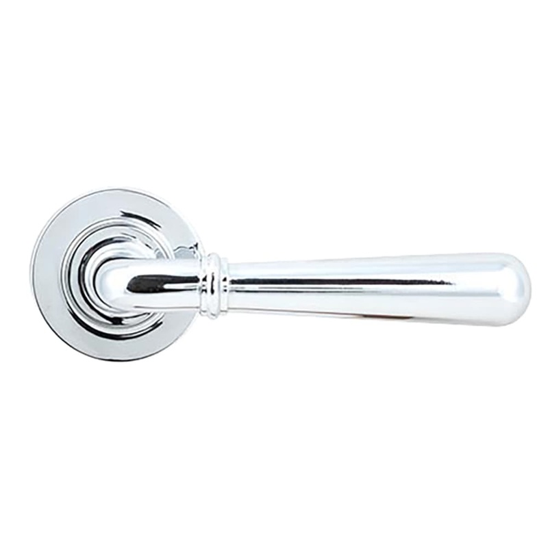 From The Anvil Newbury Door Handle on Plain Rose – Polished Chrome