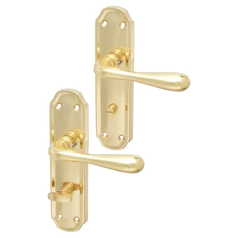 Hampstead Genoa Bathroom Door Handle – 168 x 45mm – Polished Brass