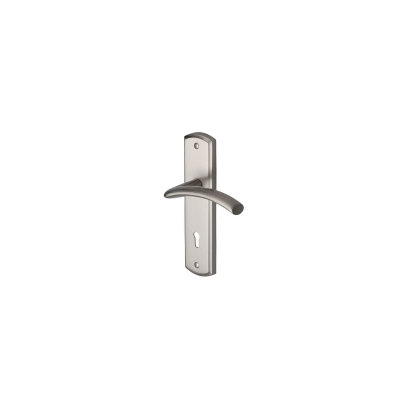 Heritage Brass by M Marcus Centaur Lock Door Handle – Keyhole – 189 x 48mm – Satin Nickel