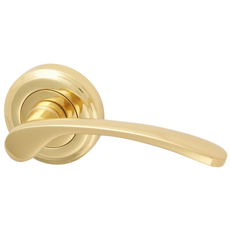 Heritage Brass by M Marcus Sophia Door Handle on Rose – Polished Brass