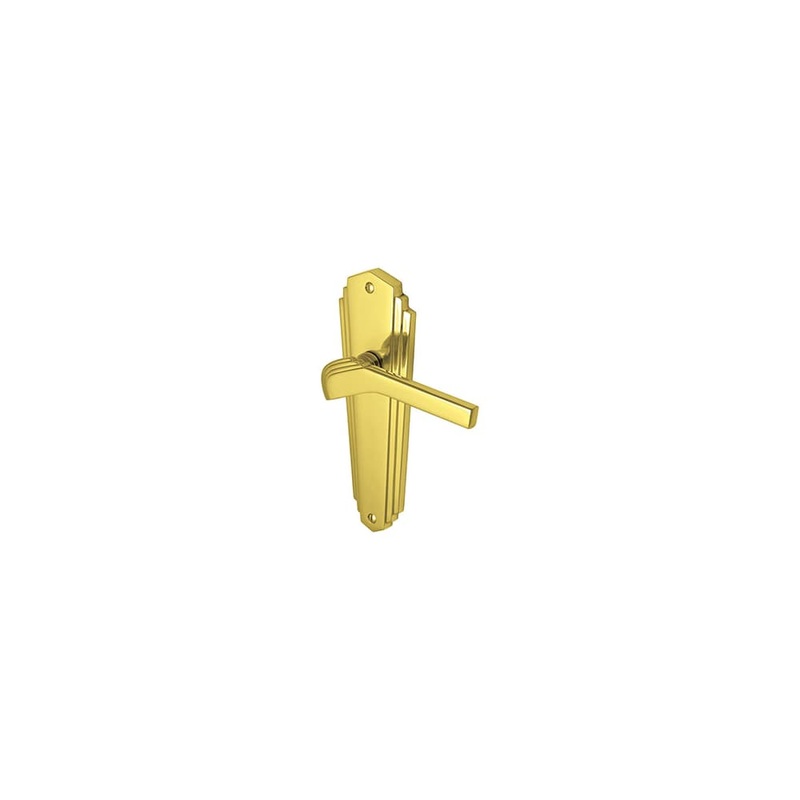 Heritage Brass by M Marcus Waldorf Art Deco Latch Door Handle – 203 x 66mm – Polished Brass