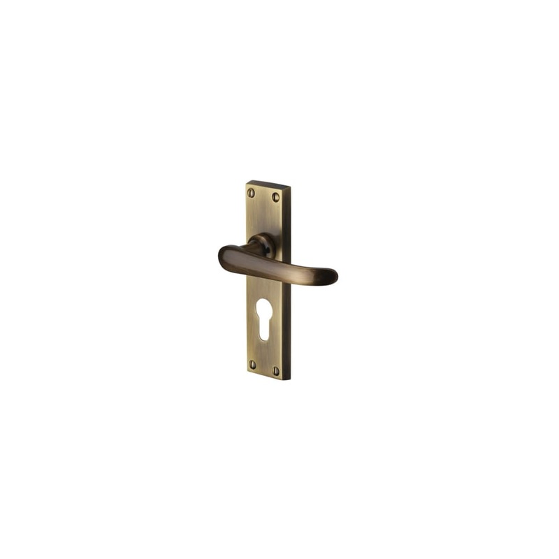 Heritage Brass by M Marcus Windsor Lock Door Handle – Euro – 154 x 40mm – Antique Brass