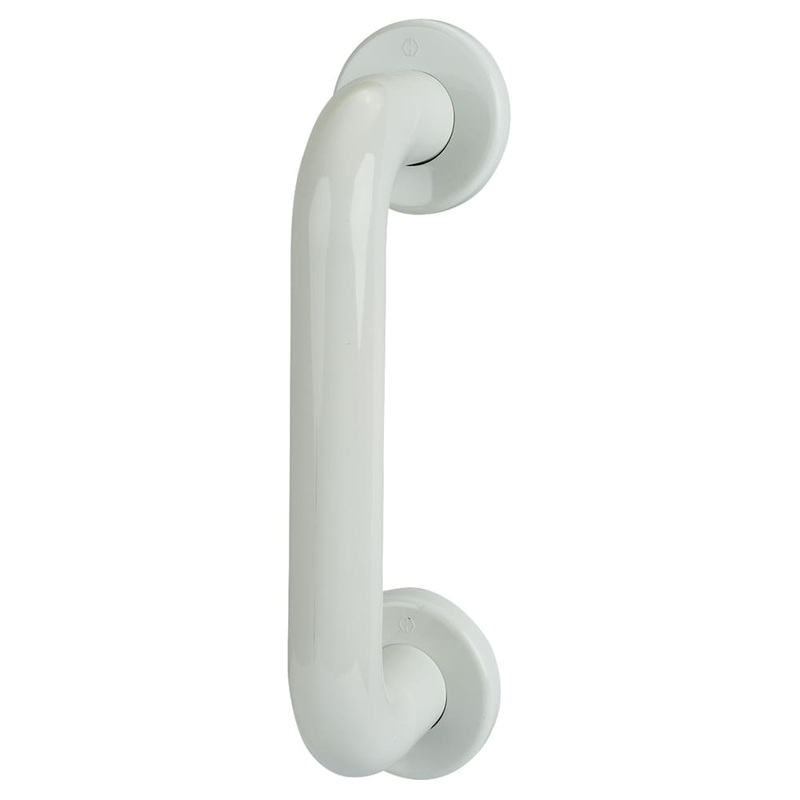 Hoppe AR602/220 Nylon D-Bar Door Pull Handle on Rose – Screw Fix – 220mm c/c – Diamond White