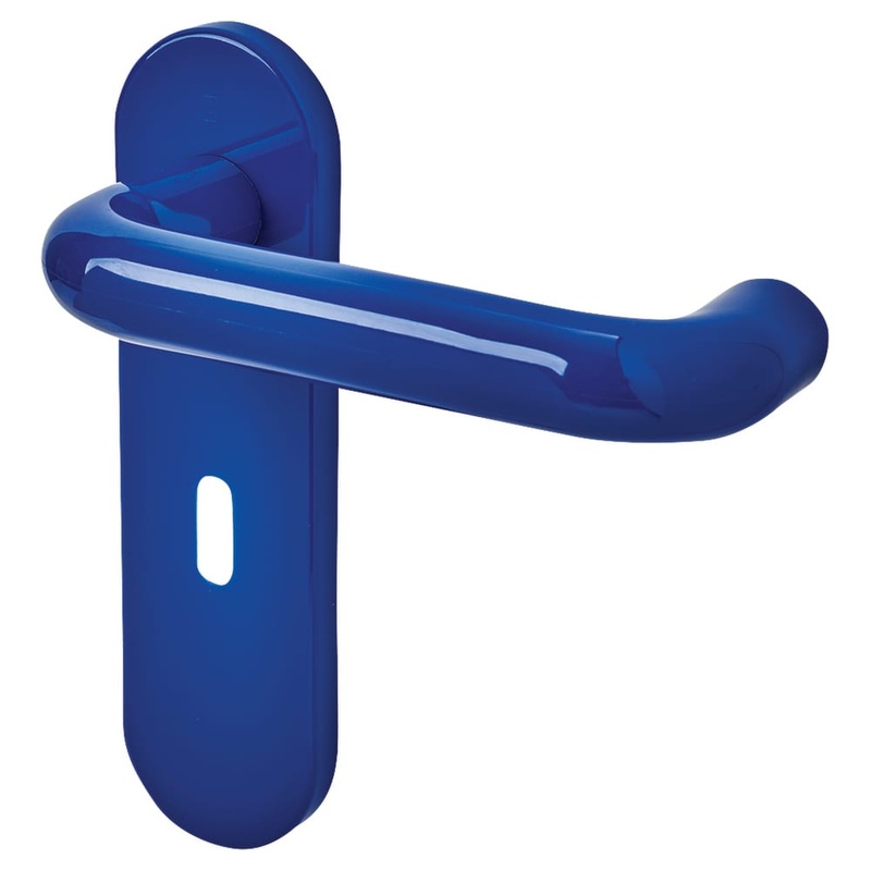 Hoppe Paris AR600/22 Nylon Steel Core Safety Lock Door Handle – Keyhole – Cobalt Blue