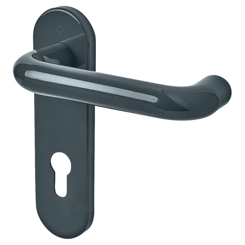 Hoppe Paris AR600/23 Nylon Steel Core Safety Door Handle – Euro – 72mm c/c – Anthracite Grey