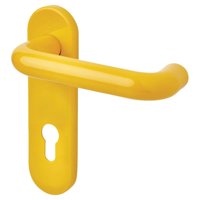 Hoppe Paris AR600/23 Nylon Steel Core Safety Door Handle – Euro – 72mm c/c – Golden Yellow
