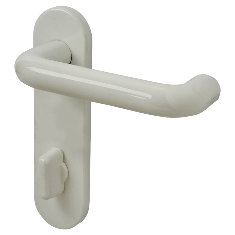 Hoppe Paris AR600/25 Nylon Steel Core Safety Bathroom Door Handle – 78mm c/c – Diamond White