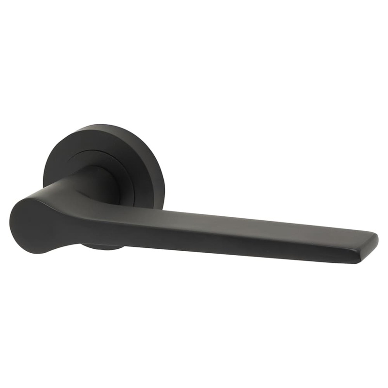 Jedo by Frelan Geo Door Handle on Rose – Matt Black