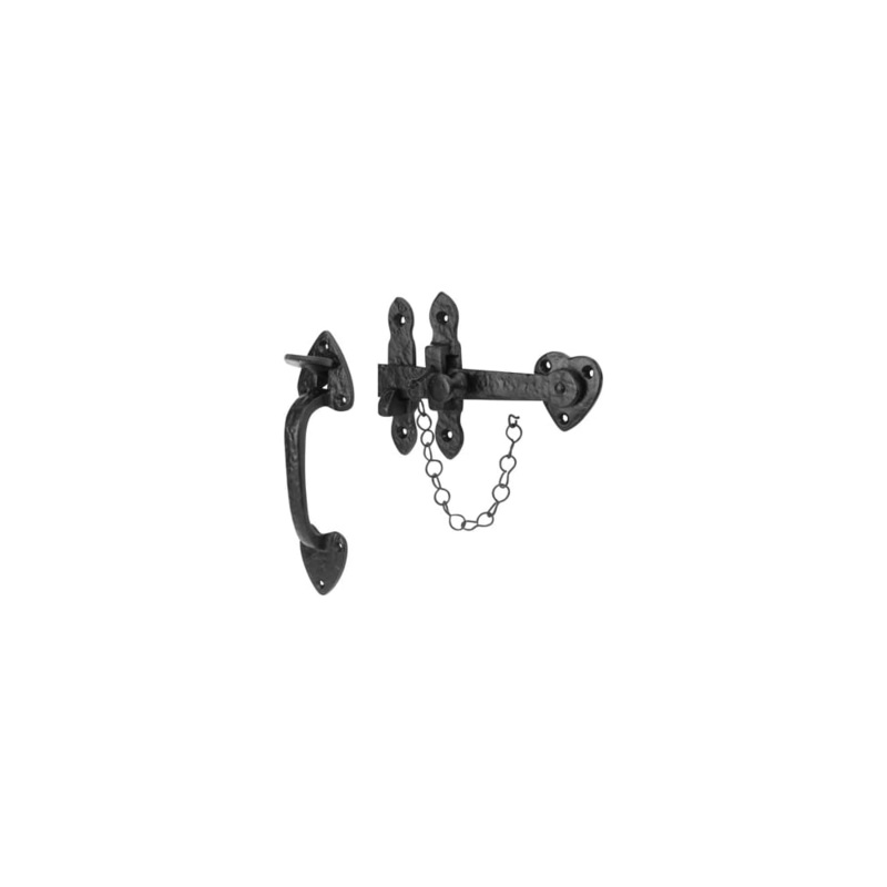 Olde Forge Cottage Thumb Latch Set – Antique Black Iron
