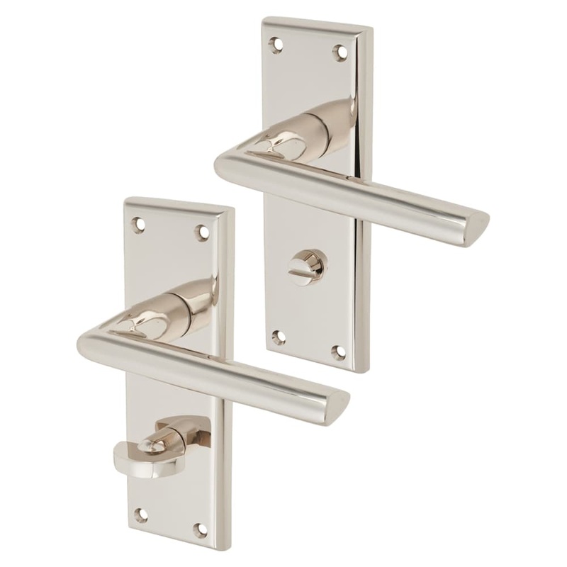 Serozzetta by Carlisle Brass Dieci Bathroom Door Handle – 150 x 50mm – Polished Nickel