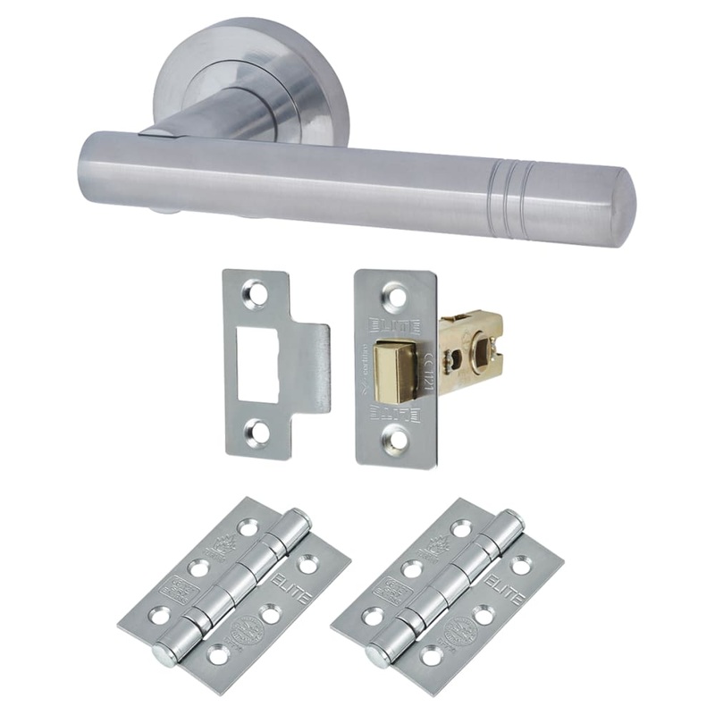 Touchpoint Dakota Latch Door Handle on Rose Kit – Satin Chrome