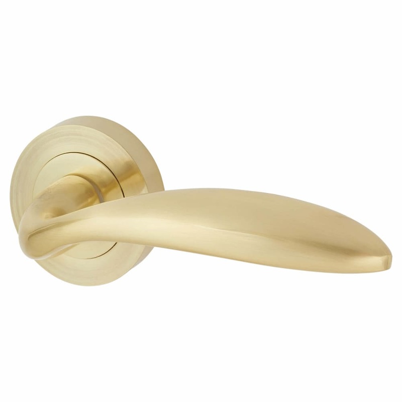 Touchpoint Morgan Door Handle on Rose – Satin Brass