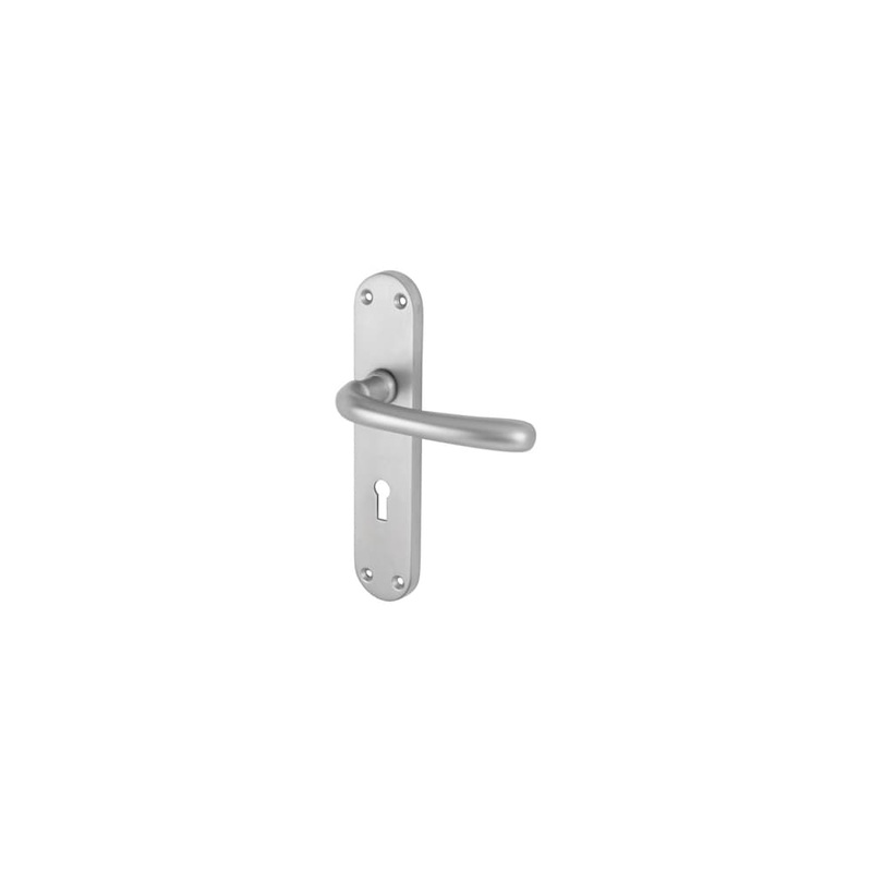 Touchpoint Sassari Lock Door Handle – Keyhole – 182 x 39mm – Satin Chrome