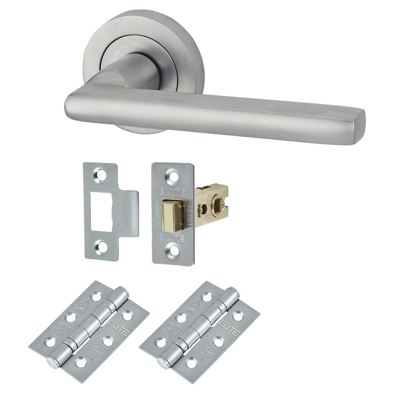 Touchpoint Sophia Latch Door Handle on Rose Kit – Satin Chrome