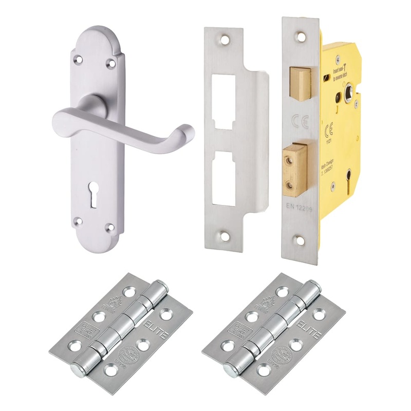 Touchpoint Victorian Summer 5 Lever Sashlock Door Handle Kit – Satin Chrome