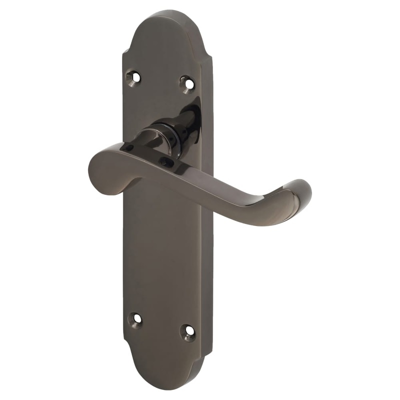 Touchpoint Victorian Summer Latch Door Handle – 168 x 40mm – Black Nickel
