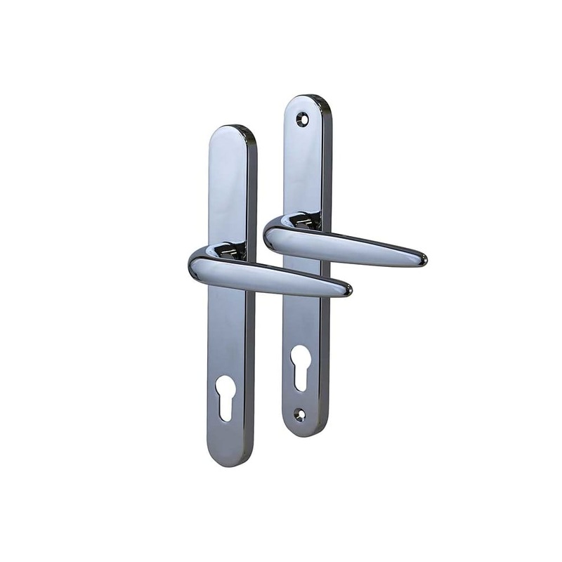 Trojan Sparta uPVC Multipoint Door Handle – Long Plate – 92mm c/c – Chrome