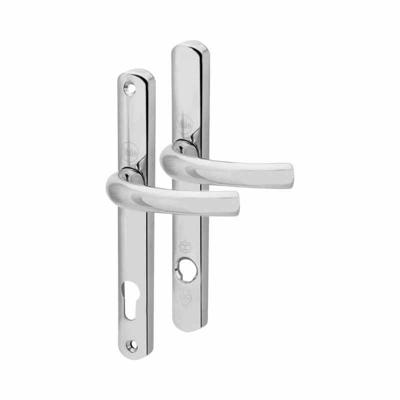 Yale uPVC TS007 2 Star Platinum Security Lock Door Handle – 92mm c/c – Polished Chrome