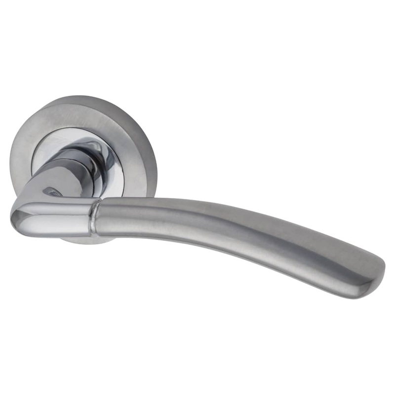 Altro Berkshire Door Handle on Rose – Satin/Polished Chrome
