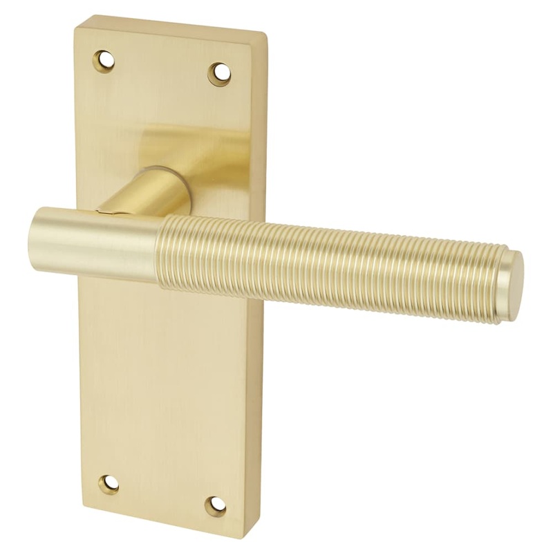 Altro Lily Reeded Latch Door Handle – 155 x 55mm – Satin Brass