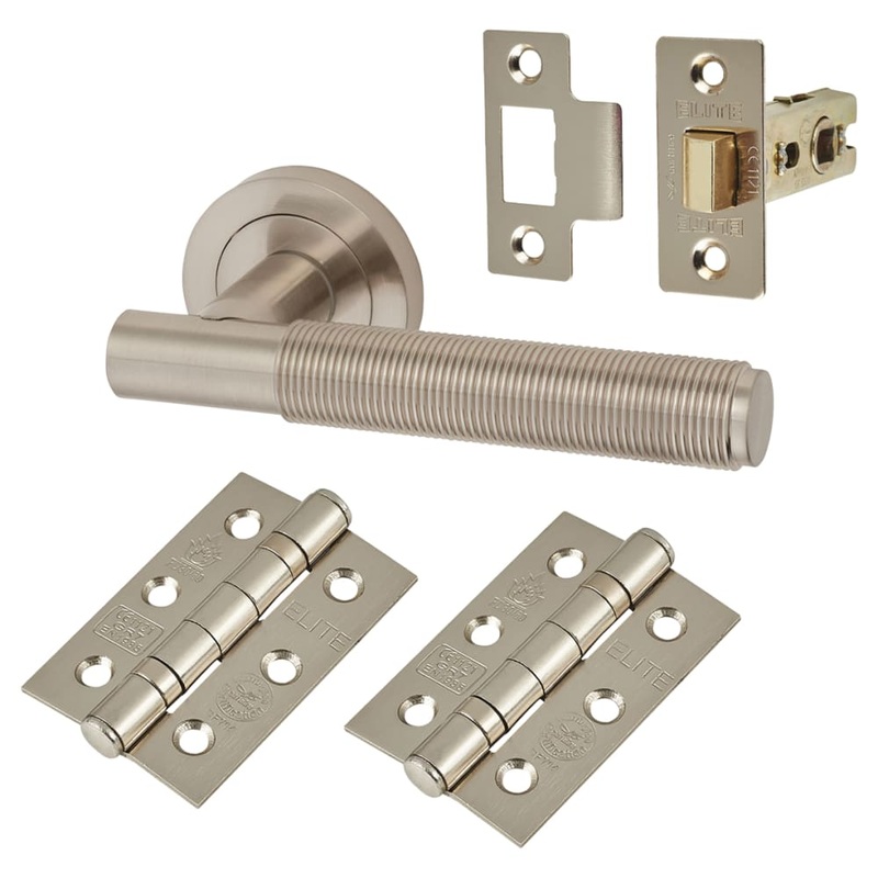 Altro Lily Reeded Latch Door Handle Kit – Satin Nickel