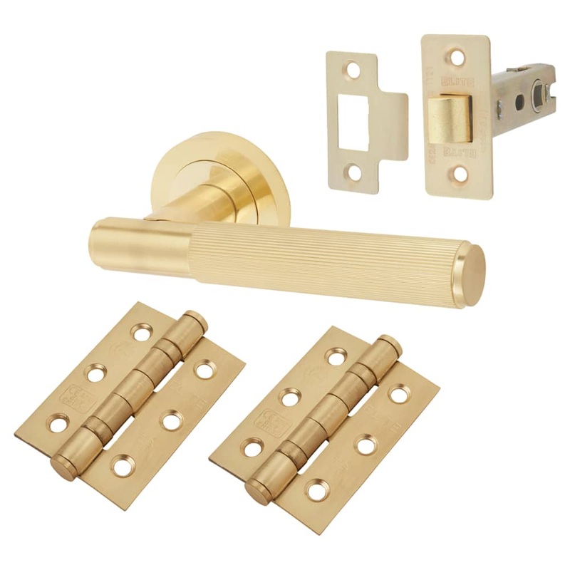 Altro Nova Lines Latch Door Handle Kit – Satin Brass