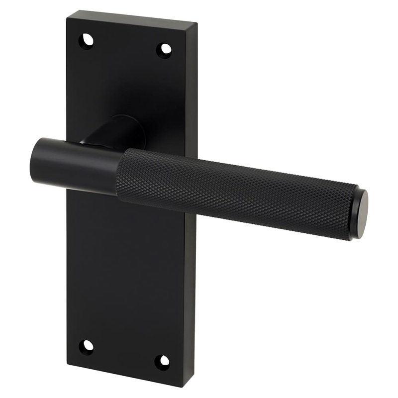 Altro Remi Knurled Latch Door Handle – 155 x 55mm – Matt Black