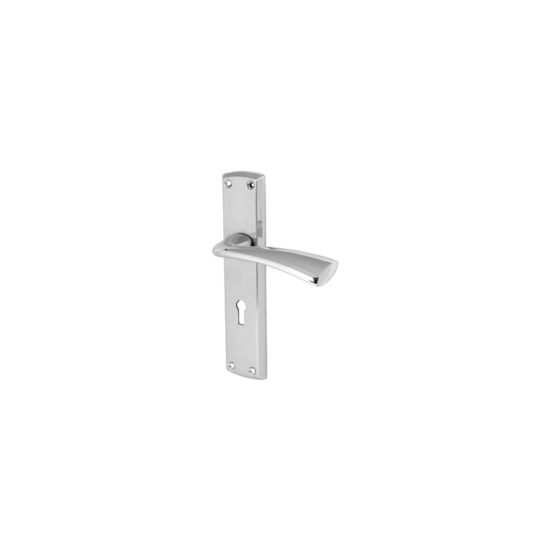 Altro Taranto Lock Door Handle – Keyhole – 190 x 45mm – Satin/Polished Chrome
