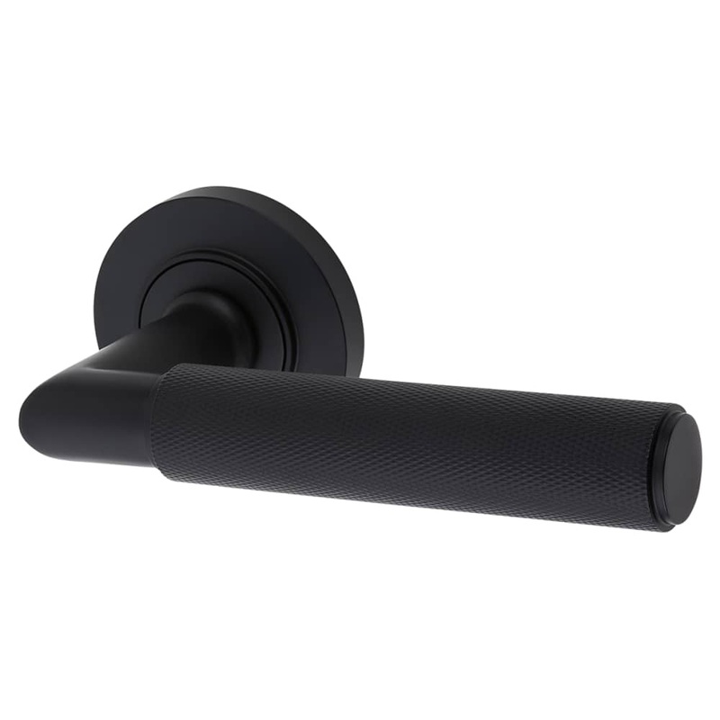 Burlington BUR40 by Frelan Piccadilly Door Handle on Plain Rose – Matt Black