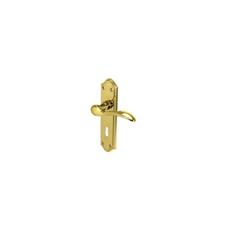 Carlisle Brass Madrid Lock Door Handle – Keyhole – 180 x 45mm – Polished Brass