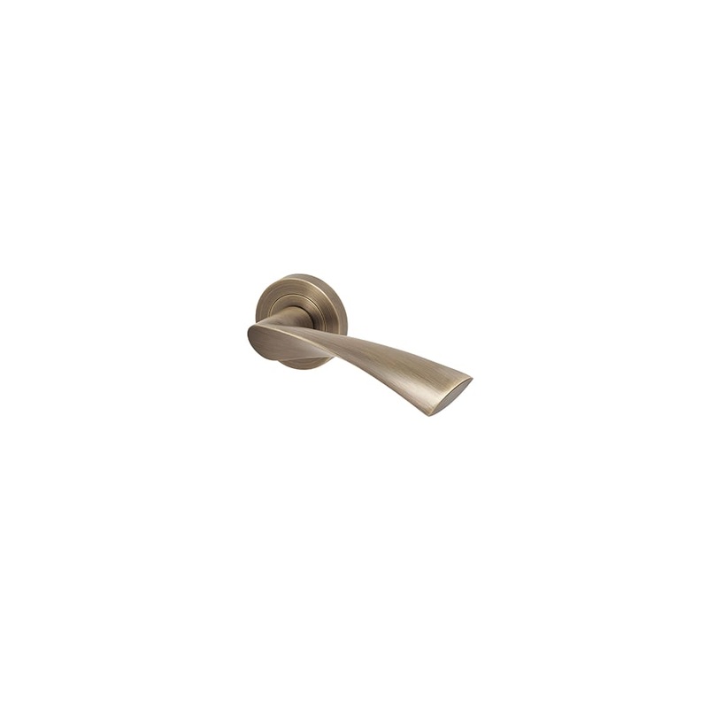 Excel Flex Door Handle on Rose – Antique Brass