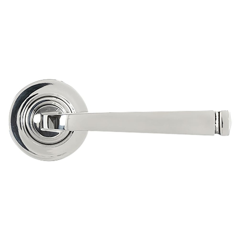 From The Anvil Avon Door Handle on Plain Rose – Polished Stainless Steel