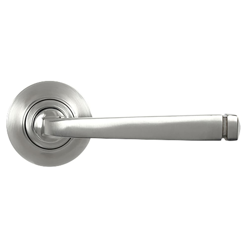 From The Anvil Avon Door Handle on Plain Rose – Satin Stainless Steel