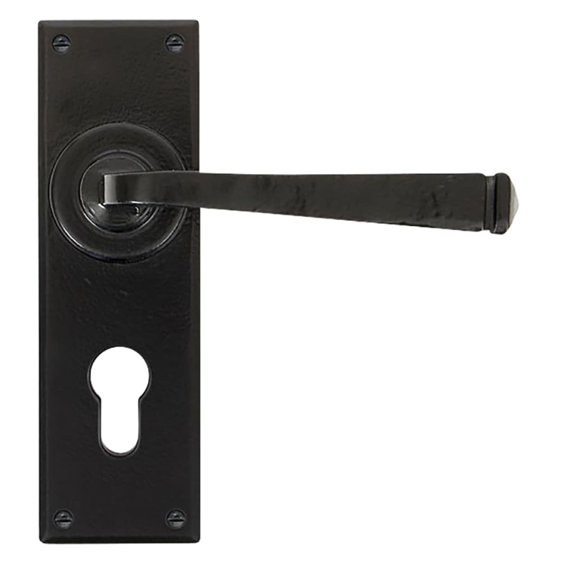 From The Anvil Avon Lock Door Handle – Euro – 152 x 48mm – Black